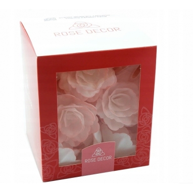 Róża chińska waflowa średnia różowa cieniowana 18 sztuk